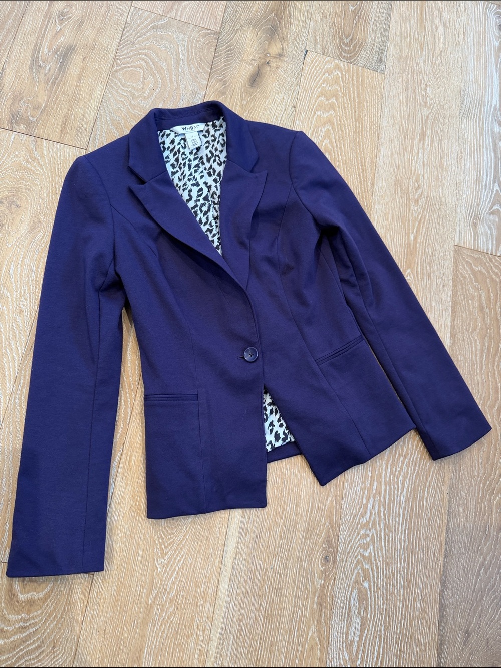 White House Black Market Purple Blazer Ponte Knit Size 0
